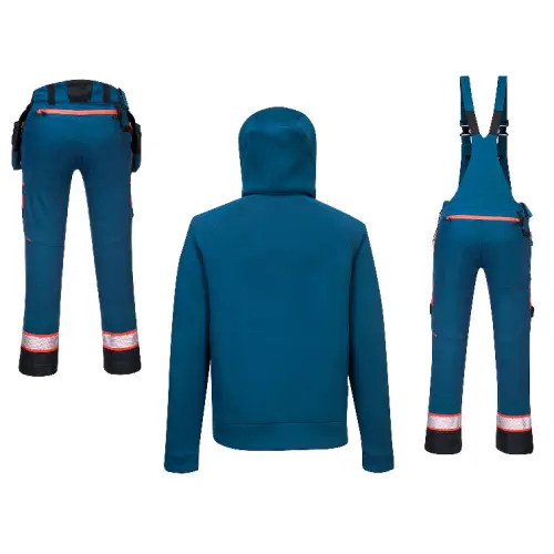 Ubranie Robocze bluza+spodnie do pasa/ogrodniczki DX4 PORTWEST (DX472, DX440, DX441)  szare/niebieskie